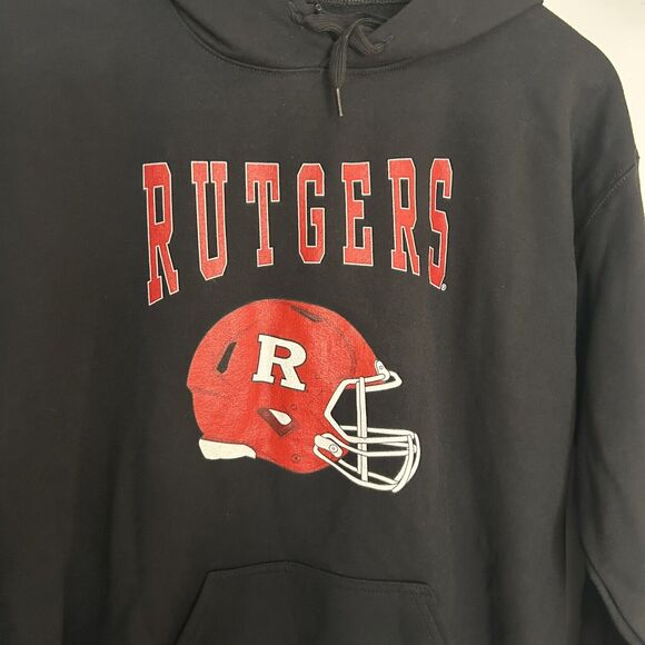 Rutgers University Scarlet Knights Football Helmet Pullover Hoodie Size M - Picture 3 of 6
